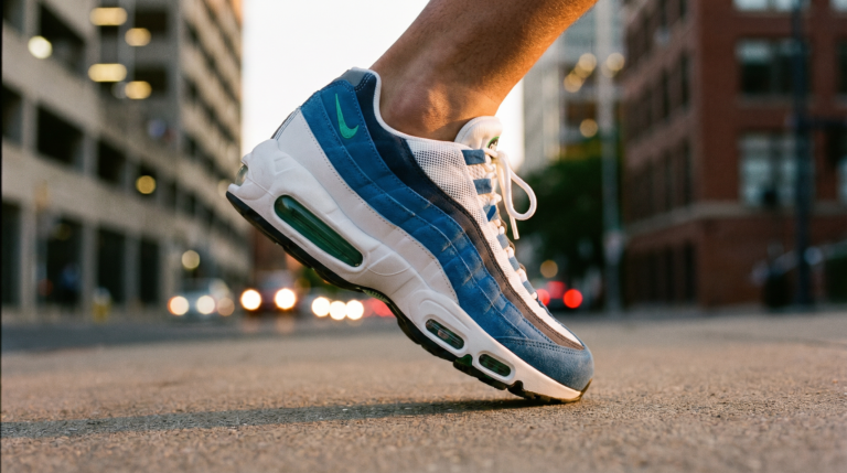 Nike Air Max 95 Slate mid-step in urban setting